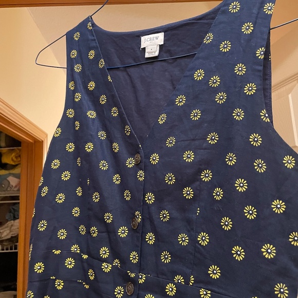 J.Crew sleeveless, size 6 blue and yellow - Picture 2 of 4
